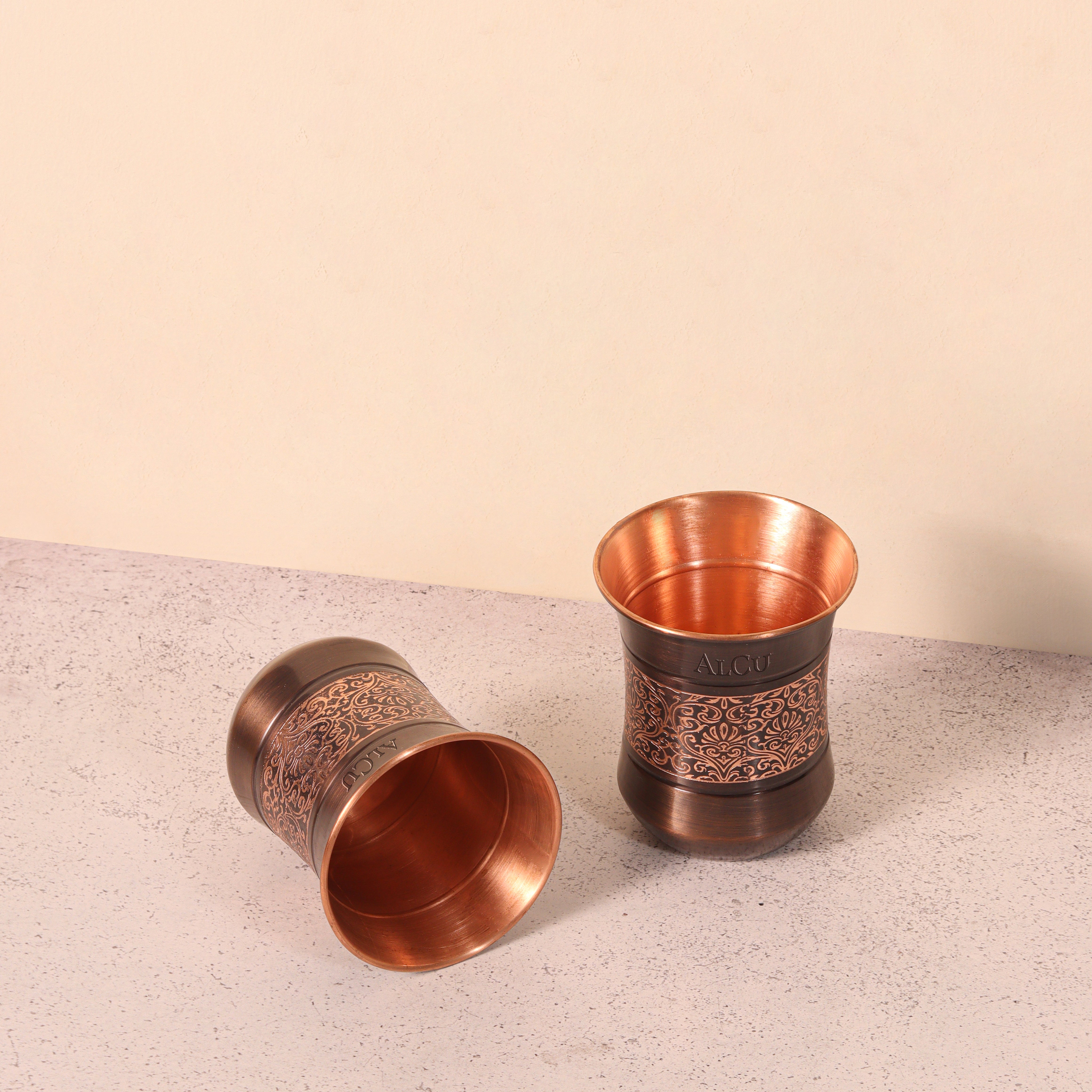 Copper Stemless Glass S/2