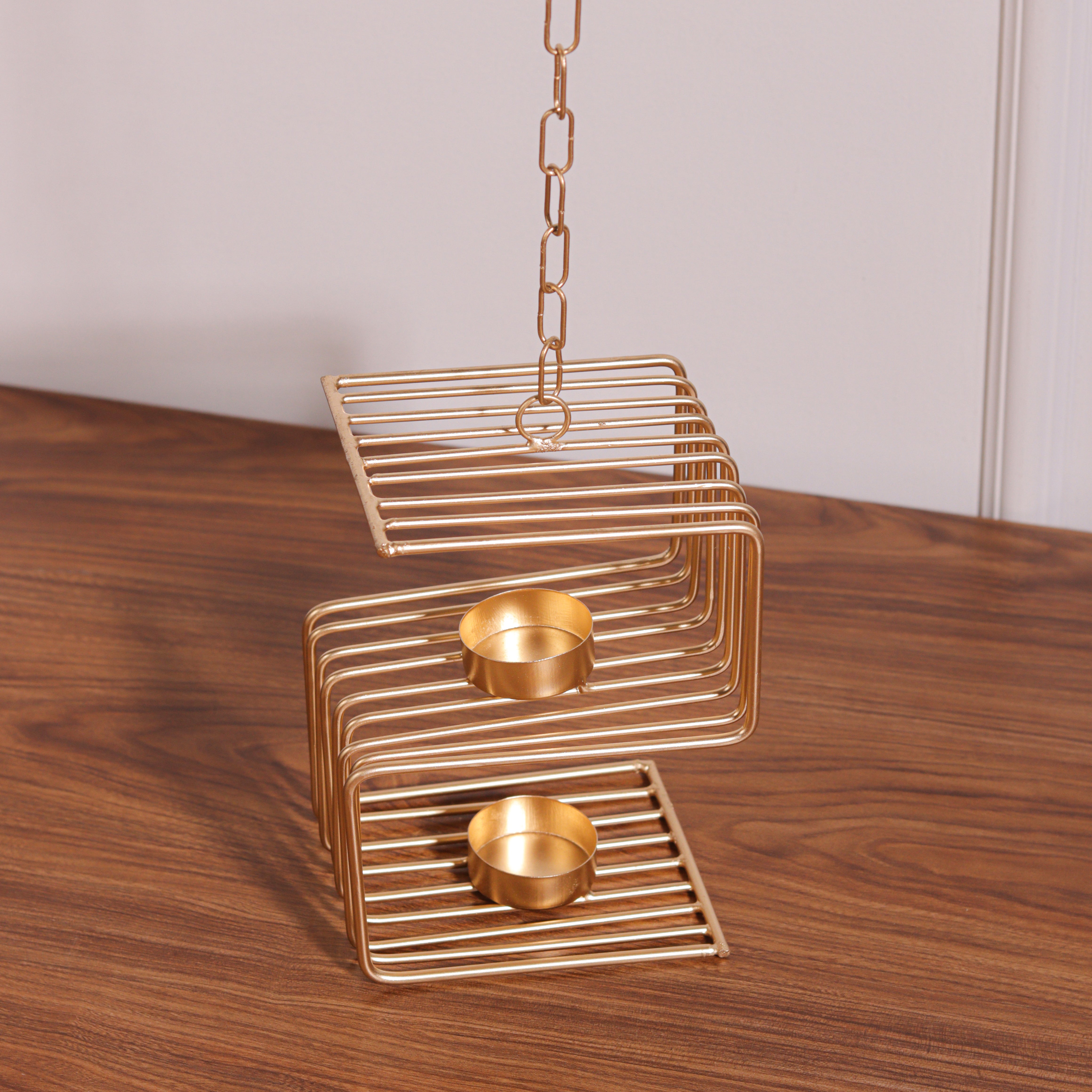 Hanging Swastik Votive Holder - Elegant Metal Lantern for Home Decor - Perfect for Diwali, Festivals, and Everyday Use - Handcrafted Design for Warm Ambiance
