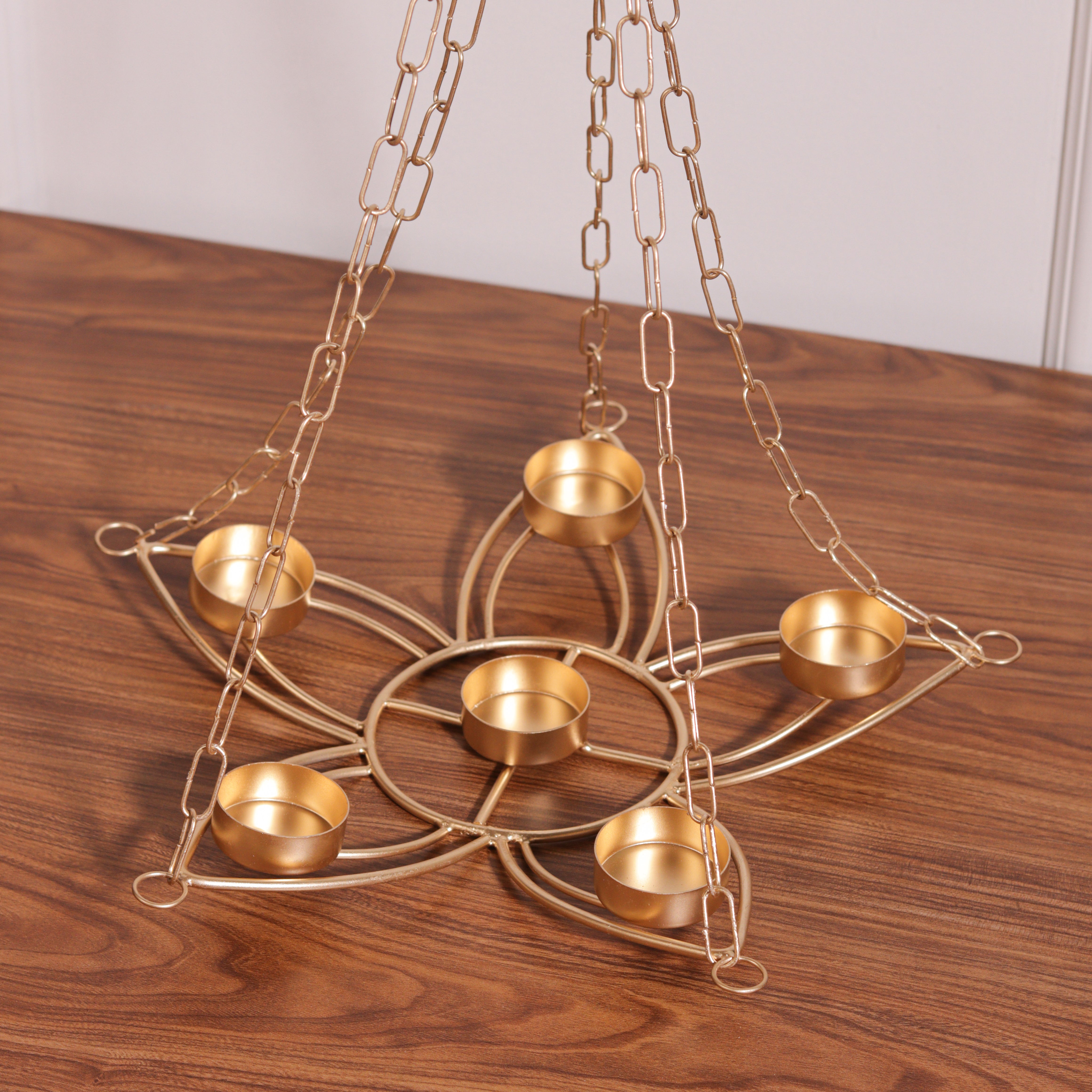 Hanging Lotus Votive Holder - Beautiful Metal Lantern for Home Decor - Perfect for Diwali, Weddings, and Everyday Ambiance - Handcrafted Design for Serenity and Style
