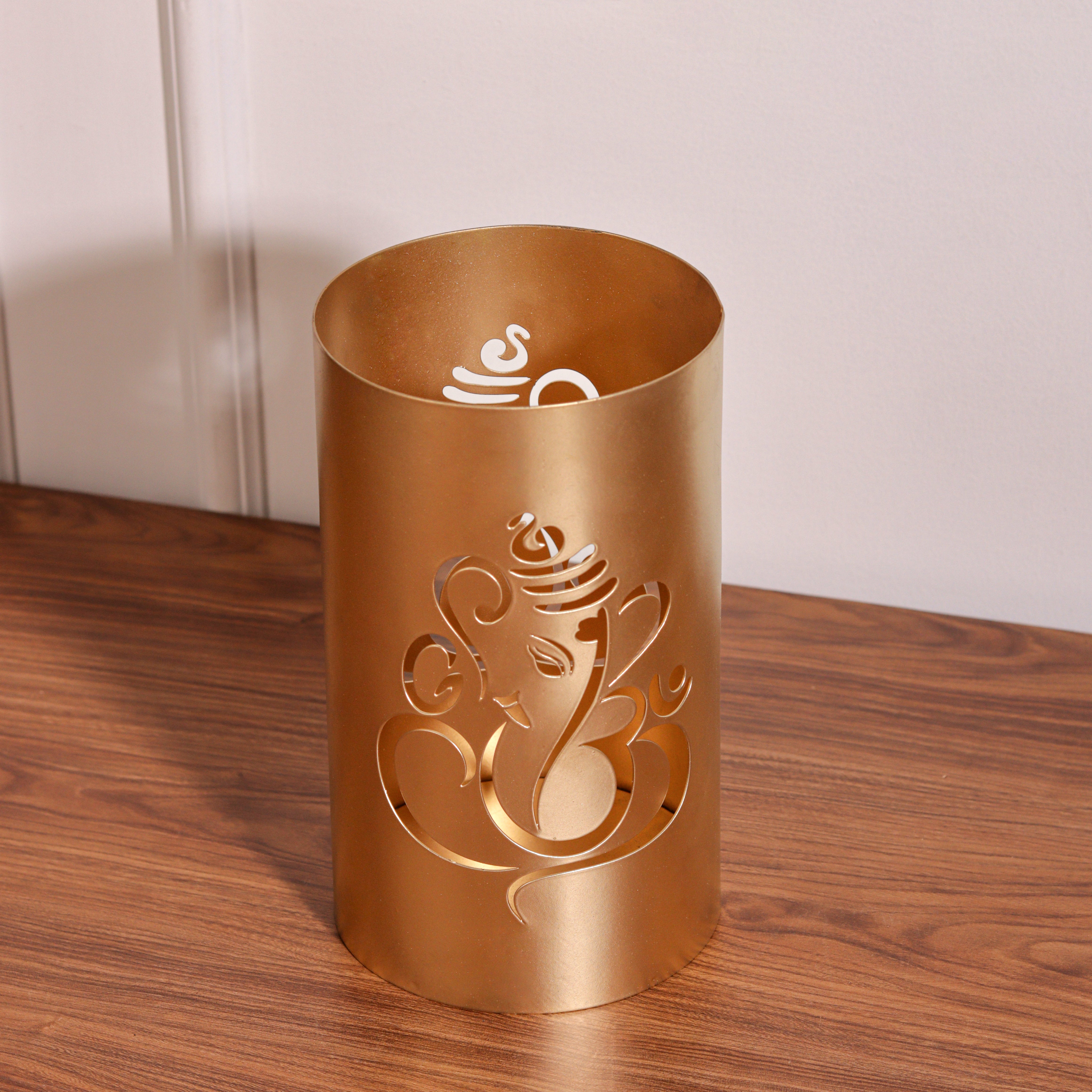 Ganesh Ji Candle Holder Gold Finish