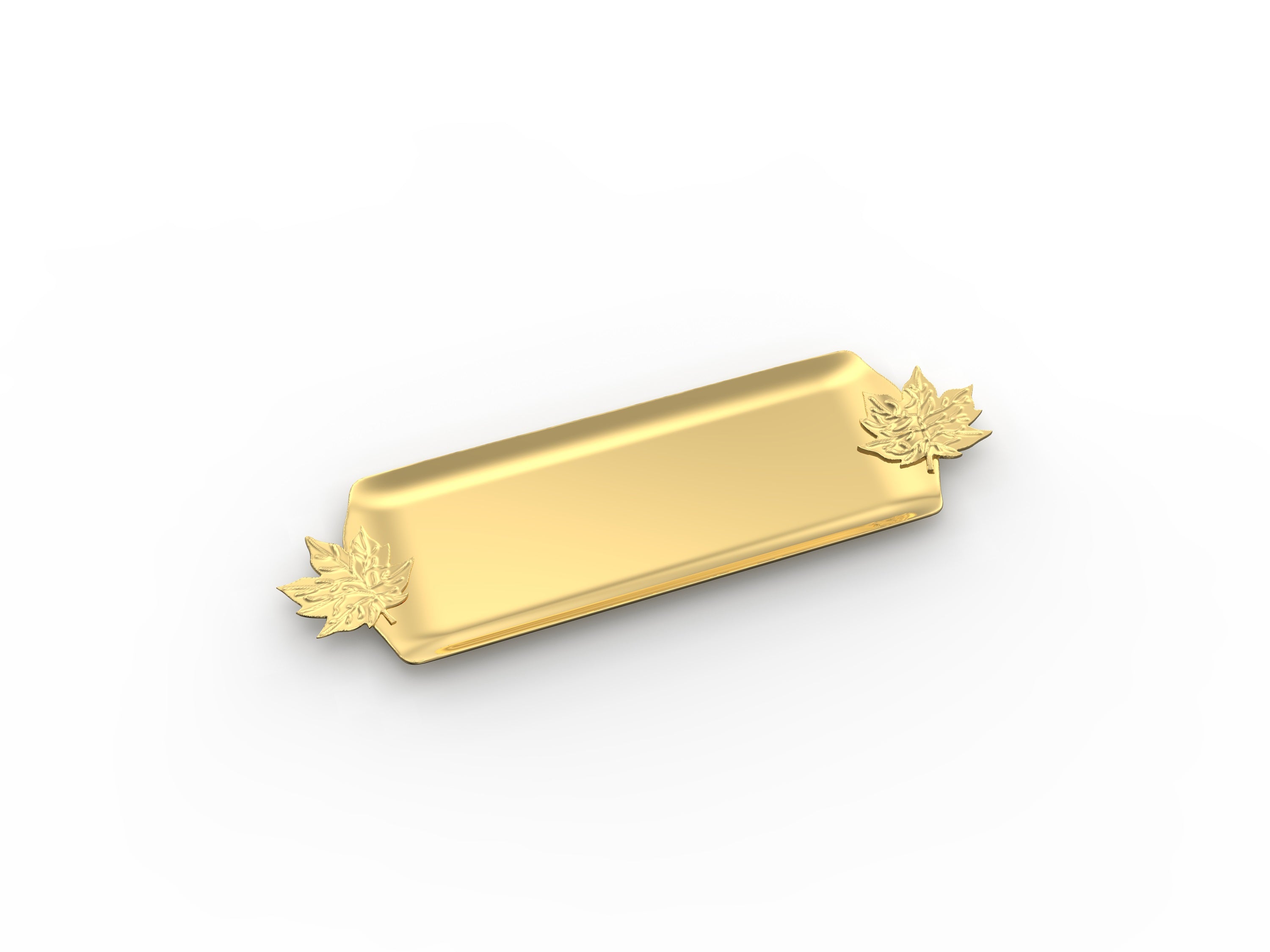Aluminium Tray with Leaf Handles