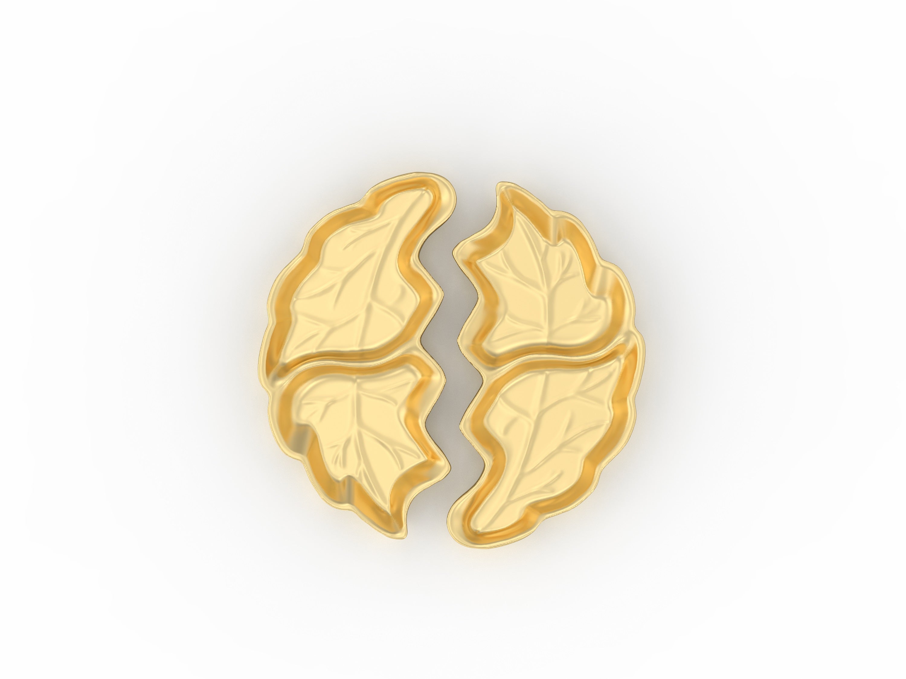 Aluminum Leaf Platter Set of 2