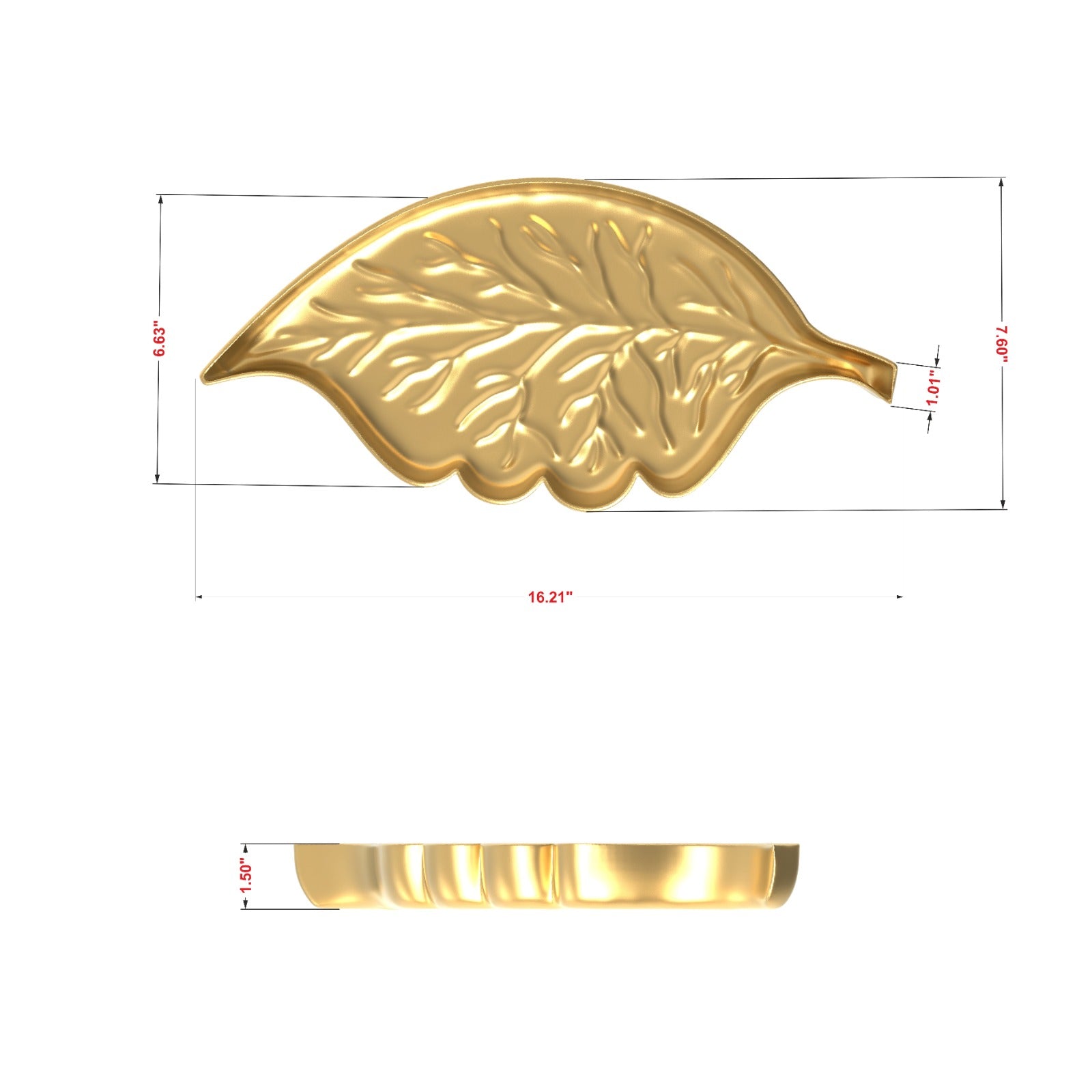 Aluminium Home Craft Branch and Leaf Serving Deep Designer Tabletop Platter for Multipurpose Use's
