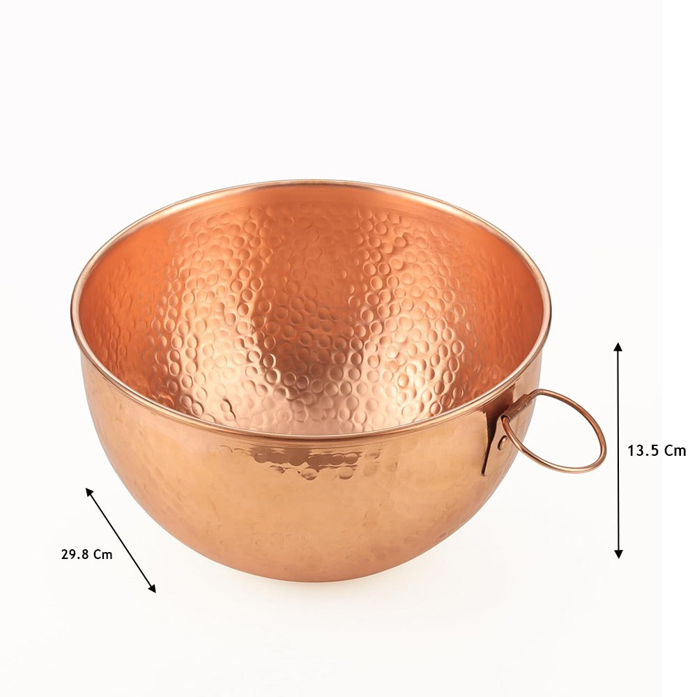 Shiny Copper Bowl Set includes Small, Medium & Large Bowl| Shiny Copper Polished Serving Bowl for Desserts and Indian Dishes and Table Decoration (Set of 3)