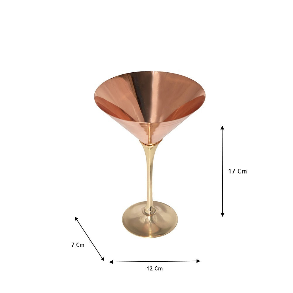 Martini Glass with Brass Stem