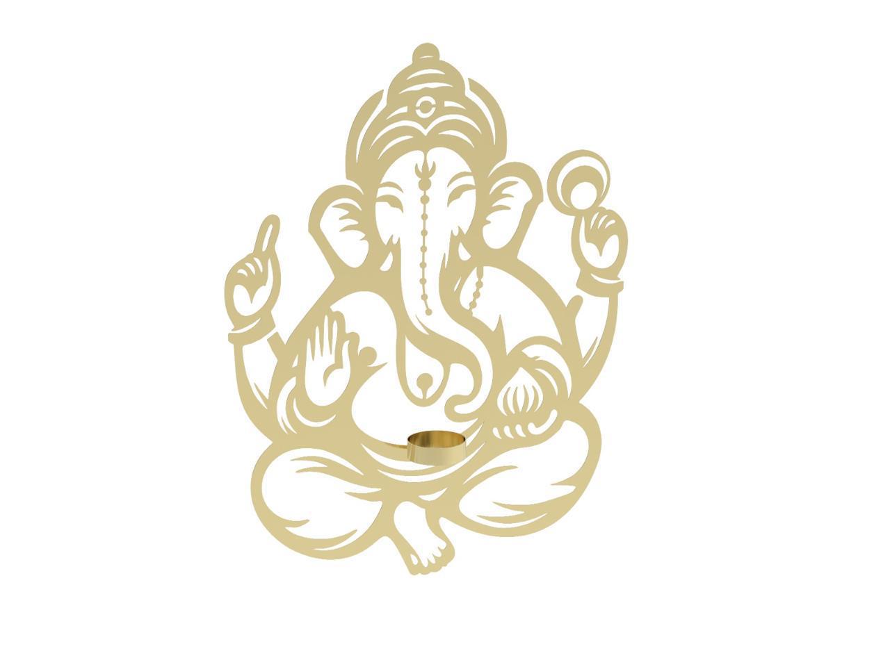 Ganesh Ji Wall Hanging With Candle Stand