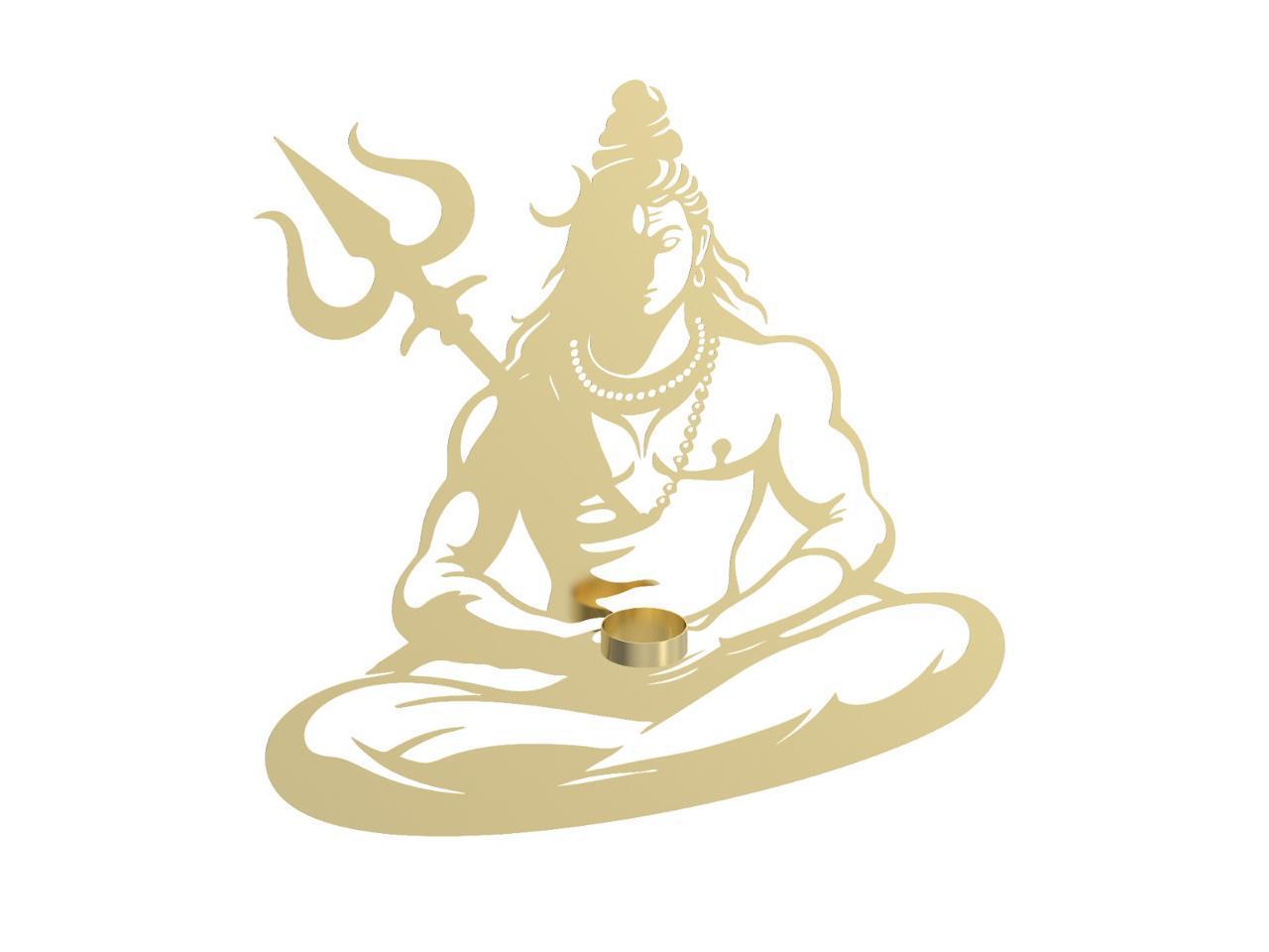 Shiv Ji Wall Hanging With Candle Stand