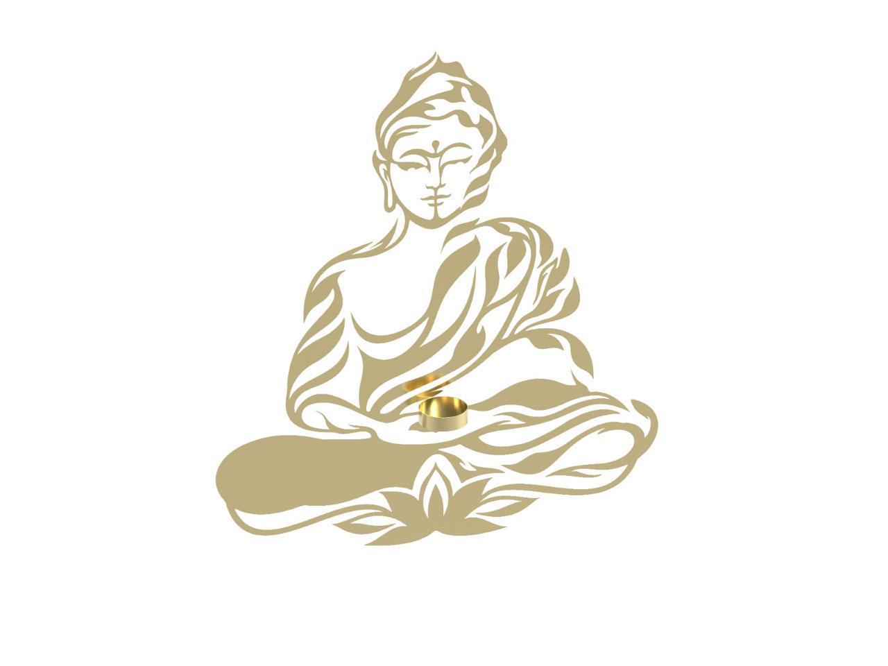 Buddha Wall Hanging With Candle Stand