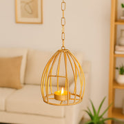 Hanging Open Cave Votive Holder - Rustic Metal Lantern for Home Decor - Ideal for Candles, Tea Lights, and Ambient Lighting - Handcrafted Design for Cozy Spaces