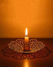 Elegant Flower Candle Holder – Floral Metal Tealight Stand