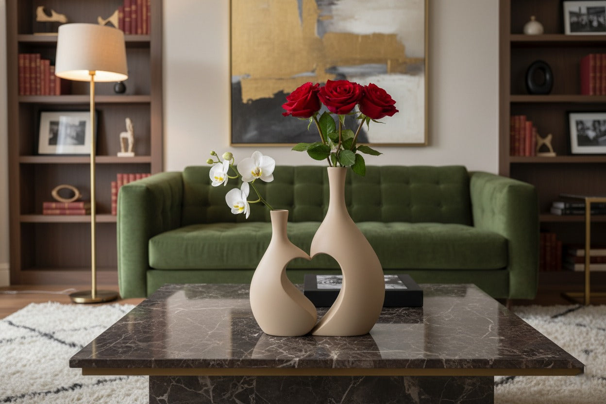 Crescent Heart Flower Vase