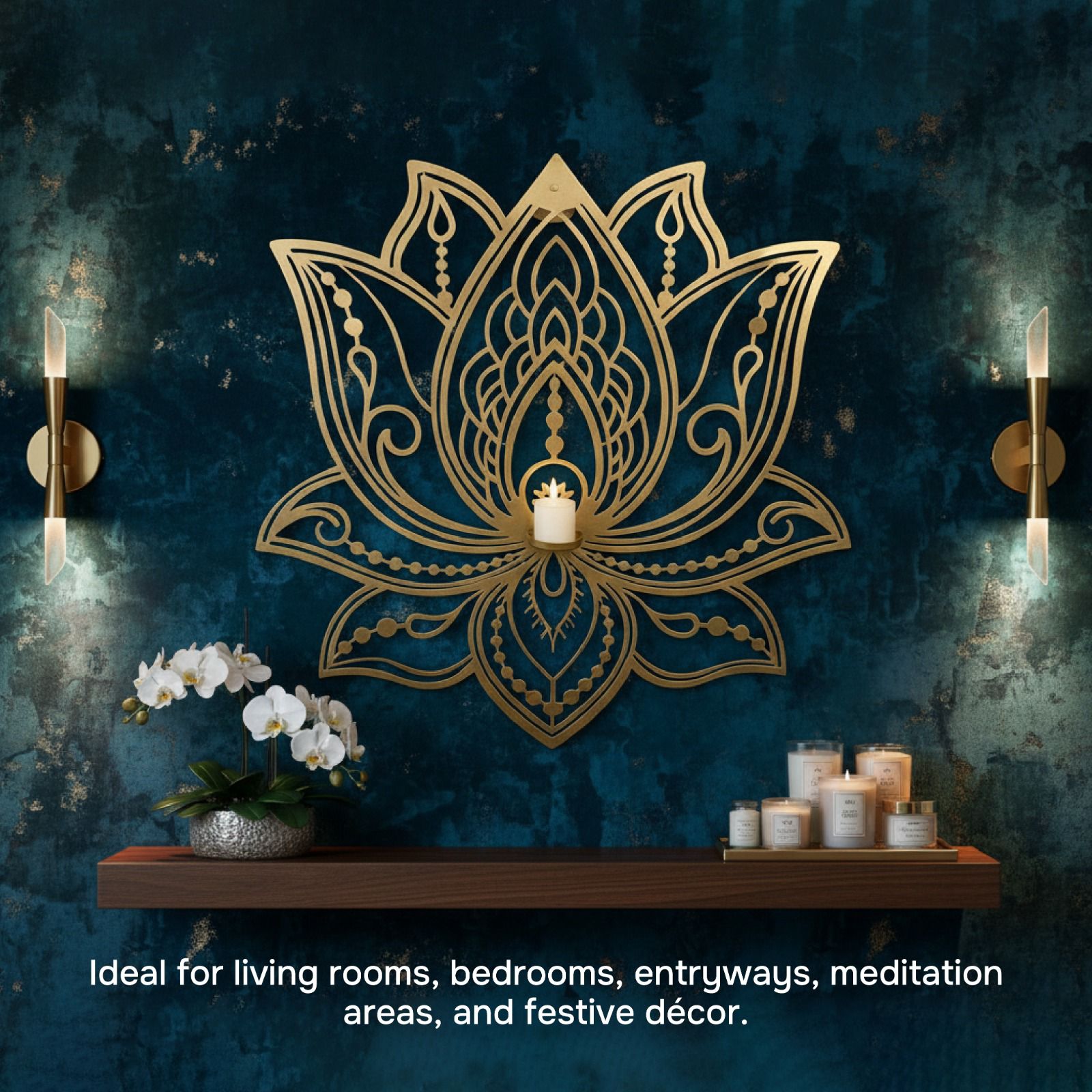 Wall Hanging Lotus with candle Stand