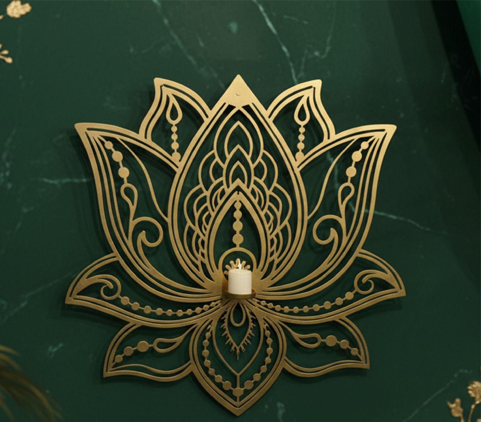 Wall Hanging Lotus with candle Stand