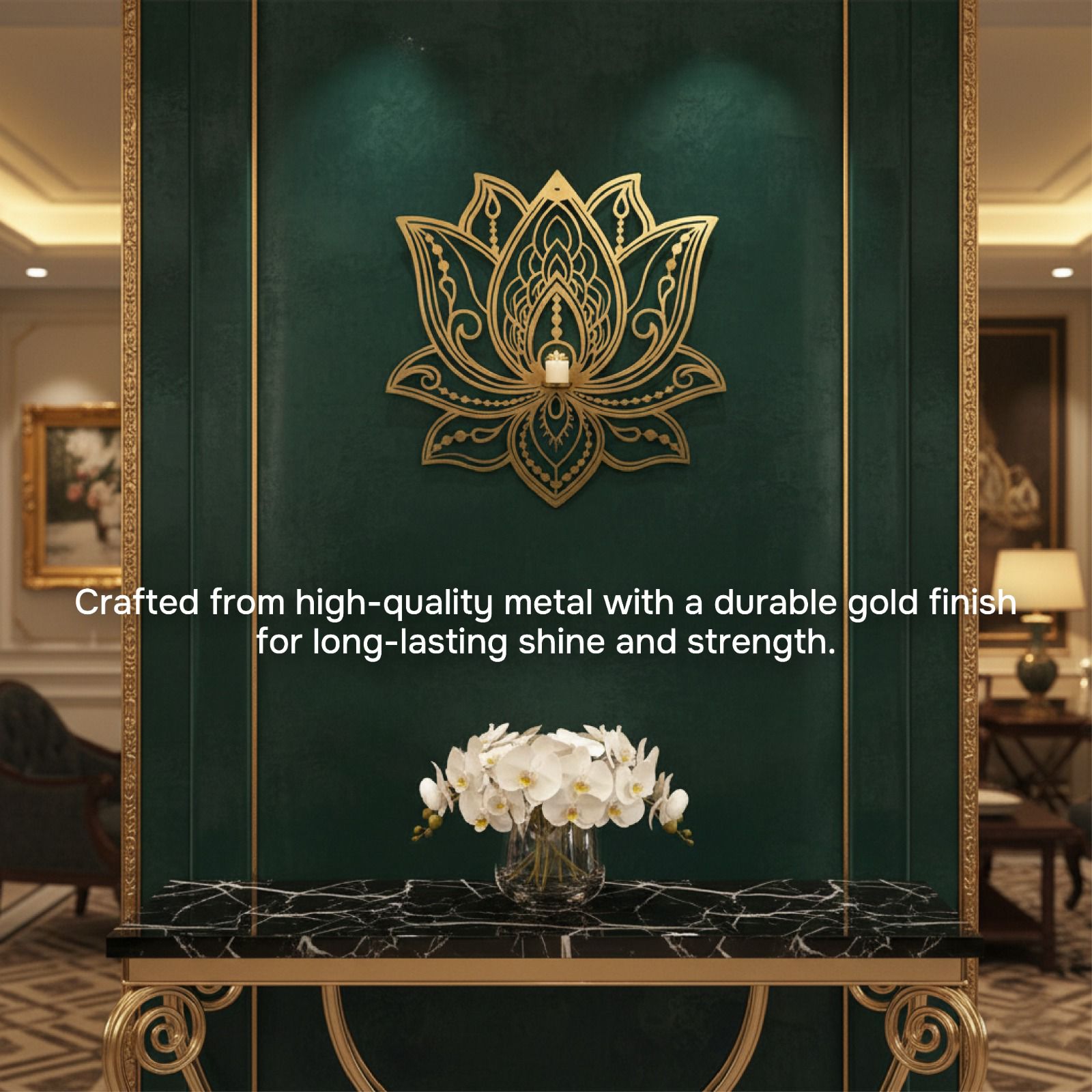 Wall Hanging Lotus with candle Stand