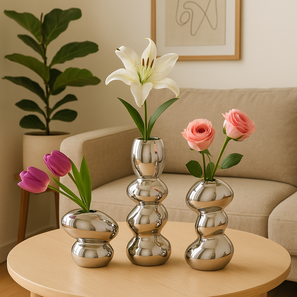 Almunium Pebble Duo Planter